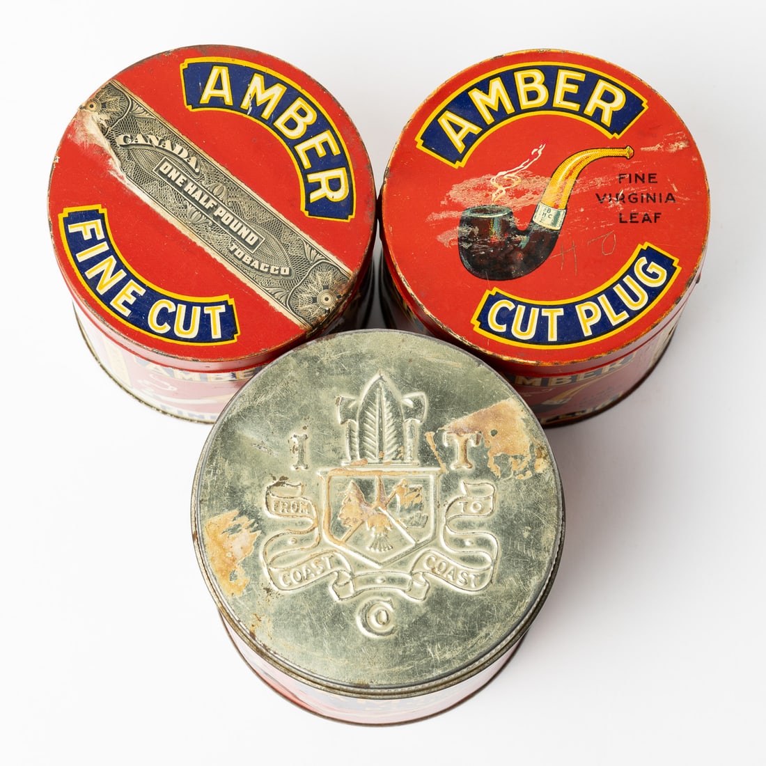 Houde's Amber Cut 1/2 LB Tobacco Canisters - 2