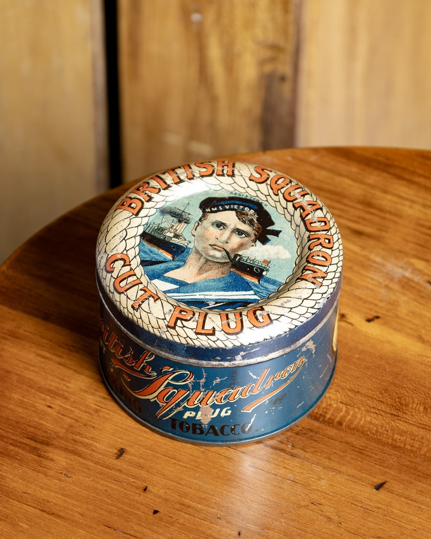 British Squadron Cut Plug Tobacco Canister - 10