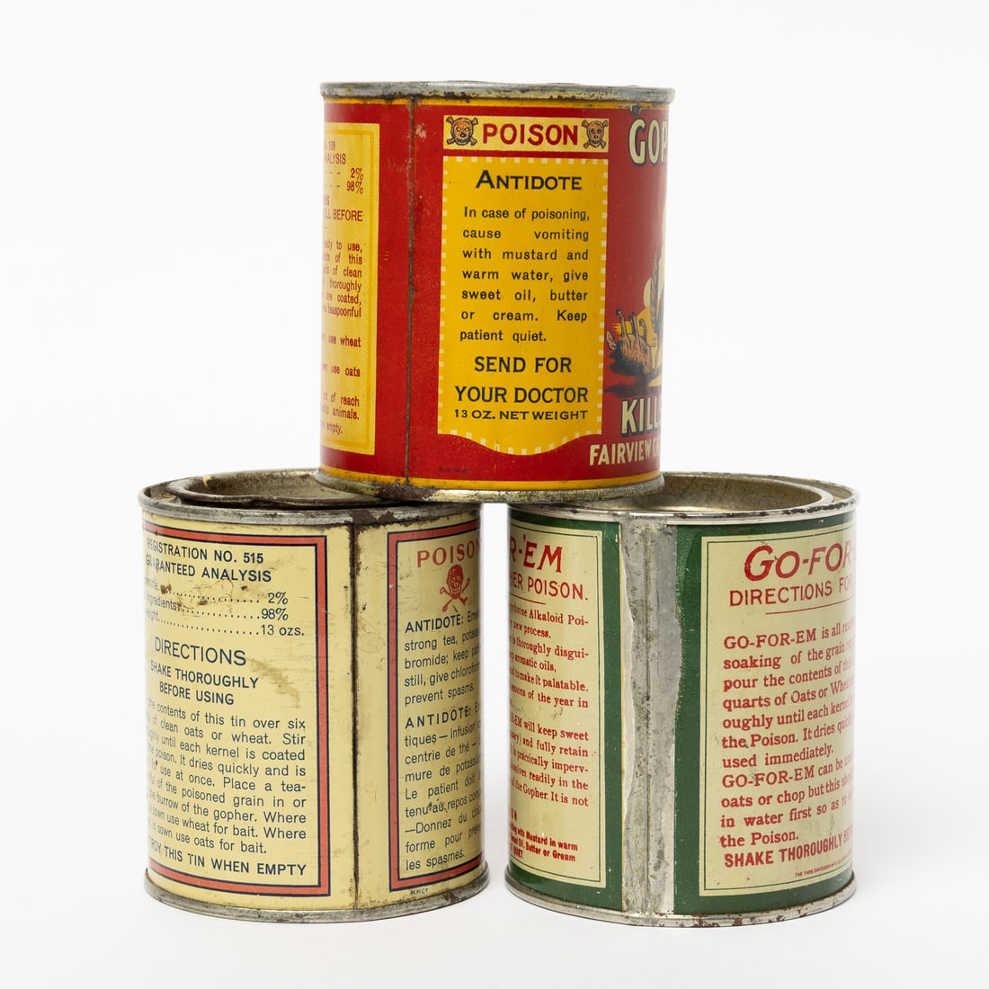 Gopher-Cop, Go-for-'em and S.A.R.M. Gopher Poison Tins - 5