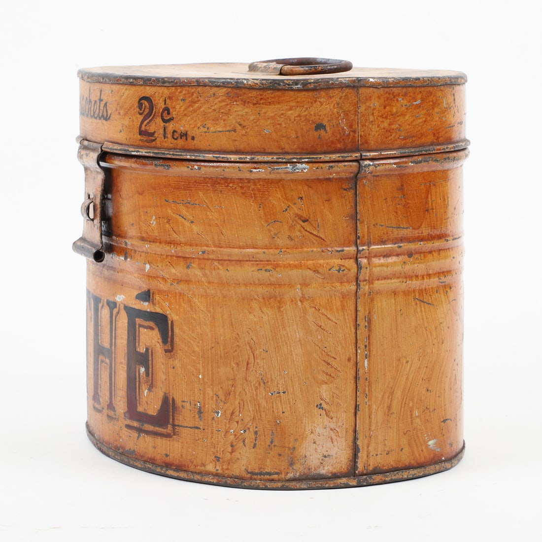 Early Green & Orange Pekoe Tea Toleware Advertising Tin - 4