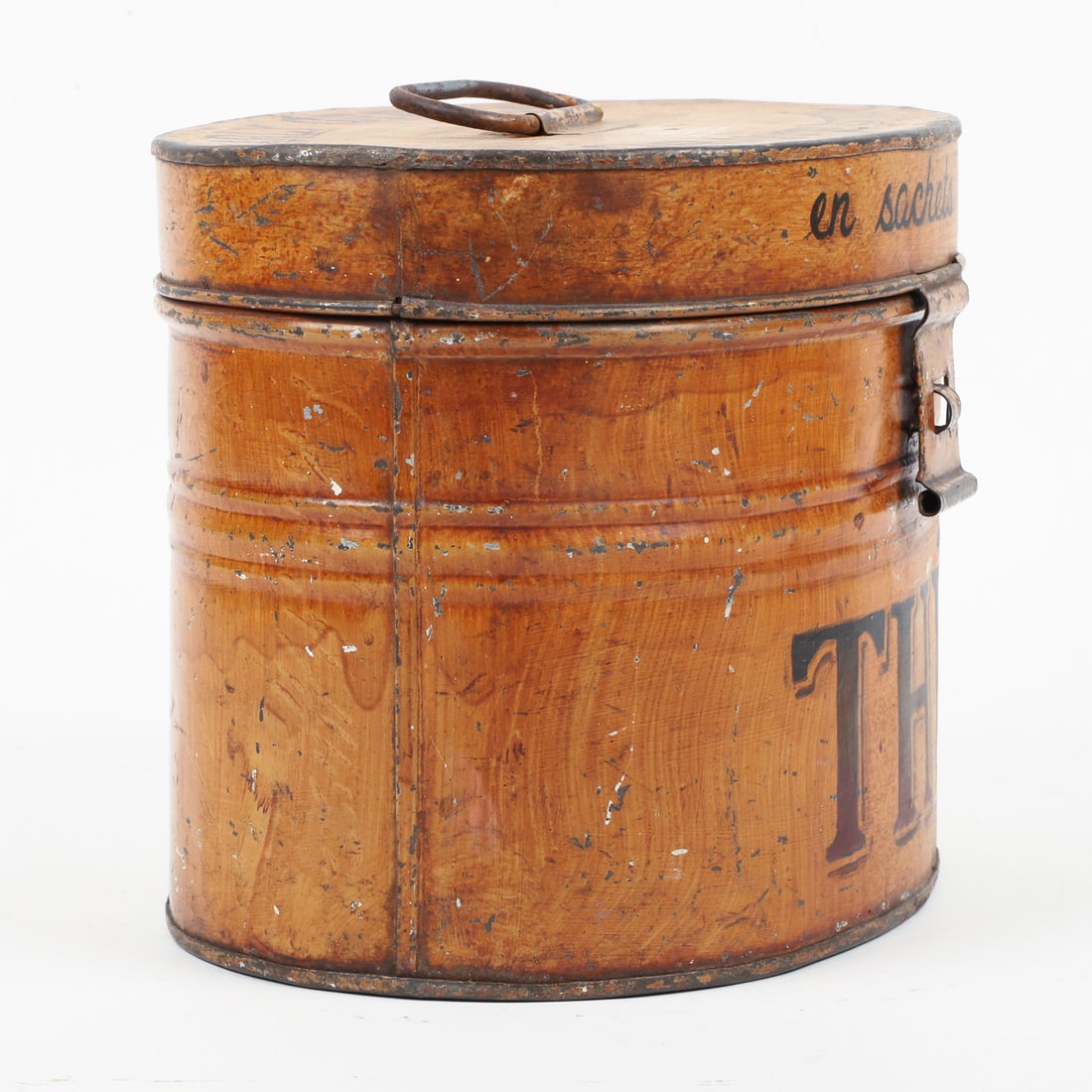 Early Green & Orange Pekoe Tea Toleware Advertising Tin - 5