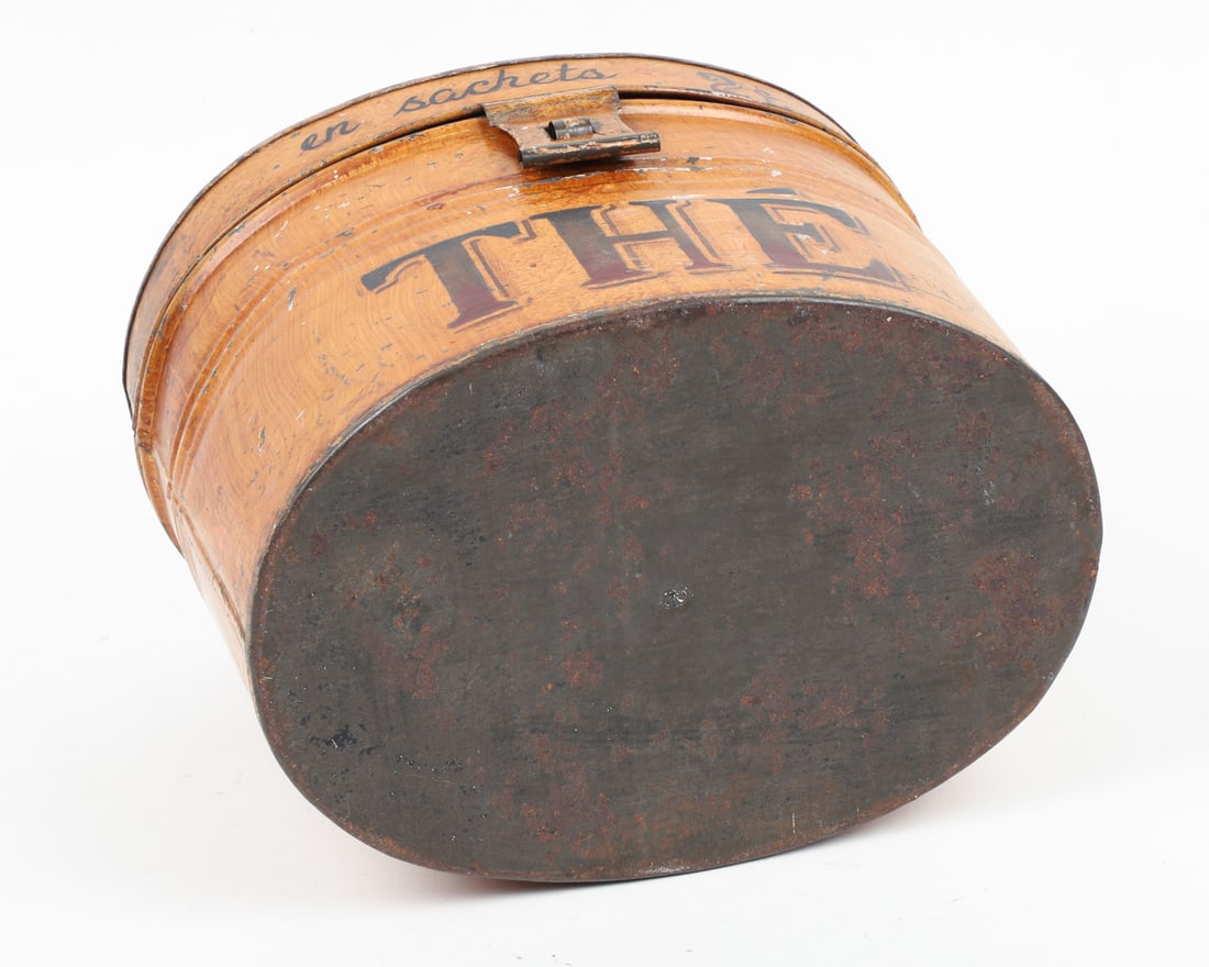 Early Green & Orange Pekoe Tea Toleware Advertising Tin - 7