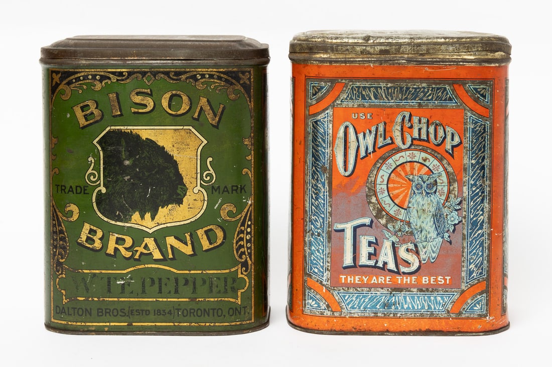 Bison Brand Spice and Owl Chop Tea Tins - 2