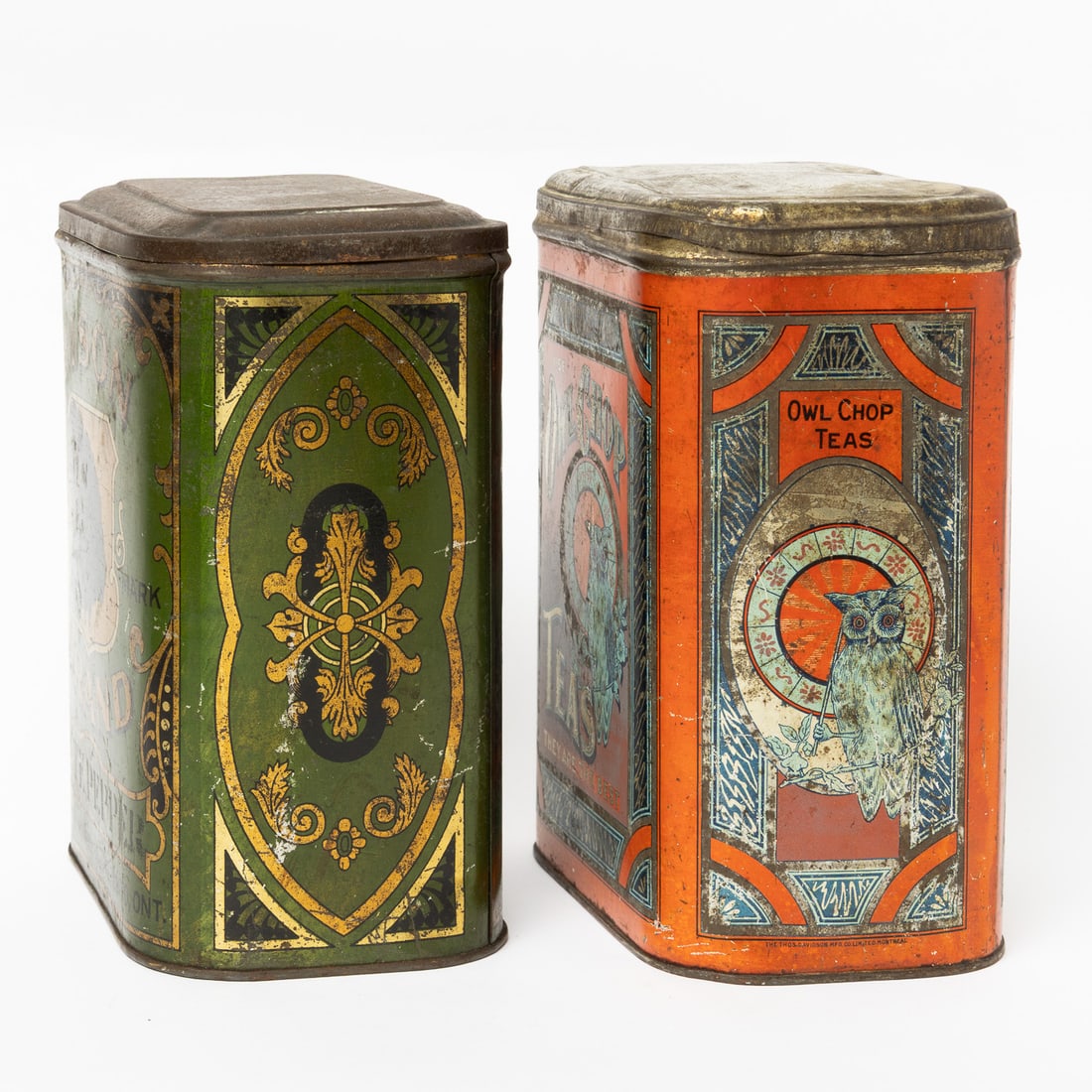 Bison Brand Spice and Owl Chop Tea Tins - 3