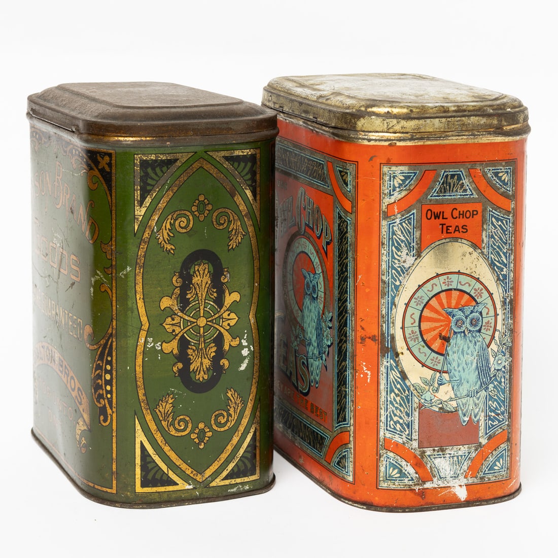 Bison Brand Spice and Owl Chop Tea Tins - 5