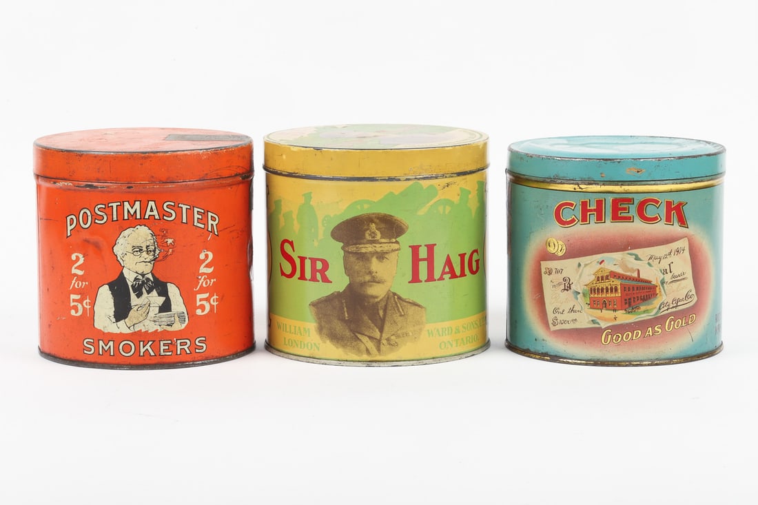 Postmaster, Check and Sir Haig Tobacco Canisters - 3