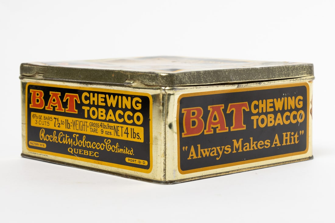 Bat and Chicago Cubs Chewing Tobacco Box and Canisters - 13