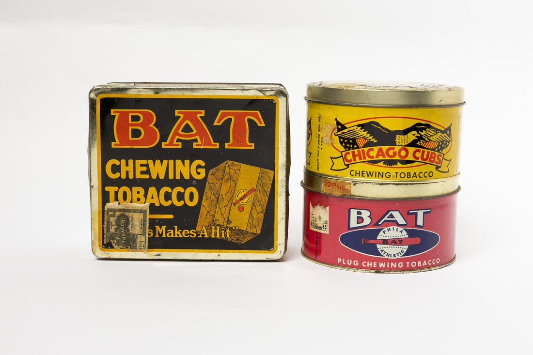 Bat and Chicago Cubs Chewing Tobacco Box and Canisters - 2
