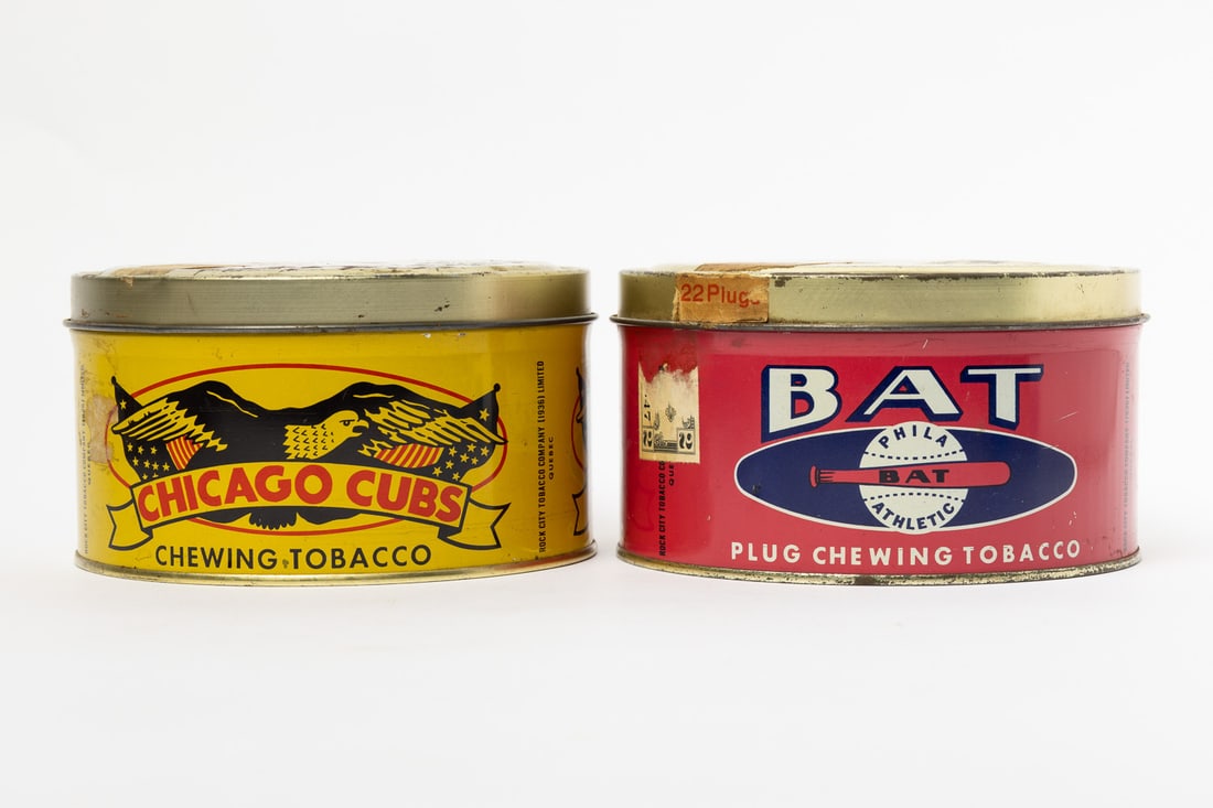 Bat and Chicago Cubs Chewing Tobacco Box and Canisters - 3