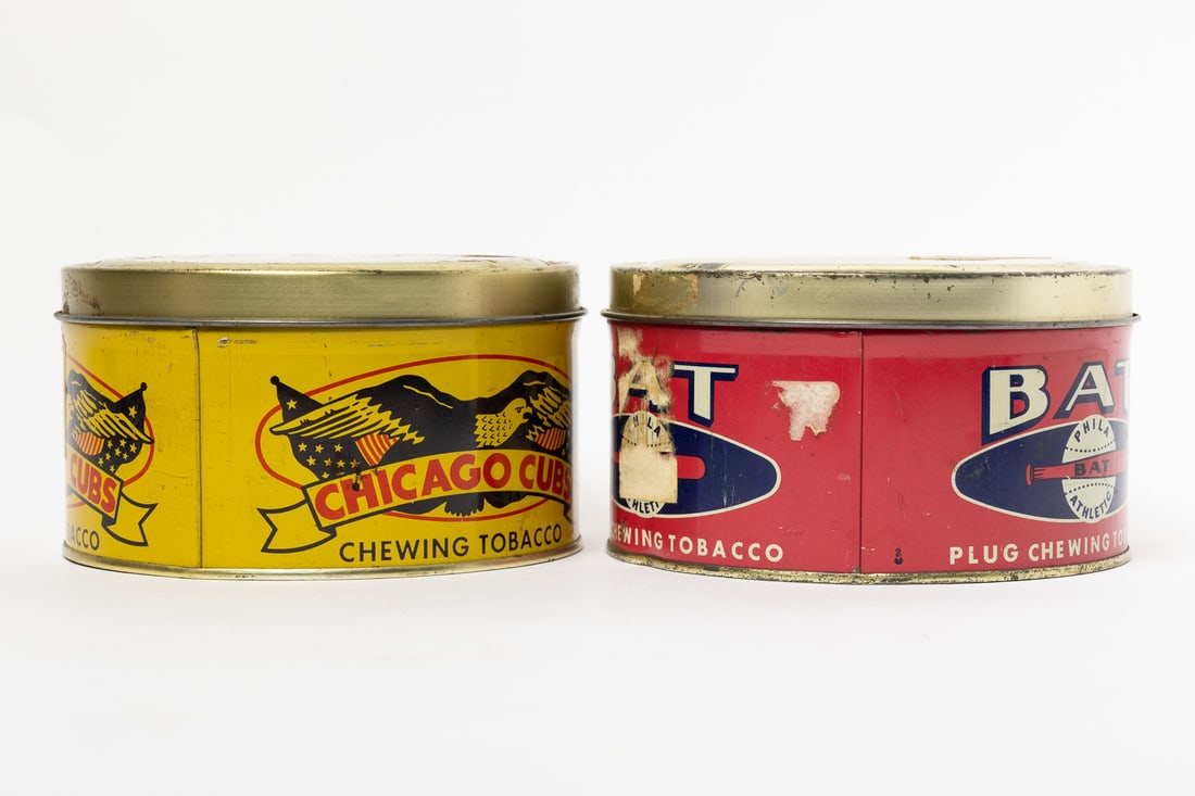 Bat and Chicago Cubs Chewing Tobacco Box and Canisters - 5
