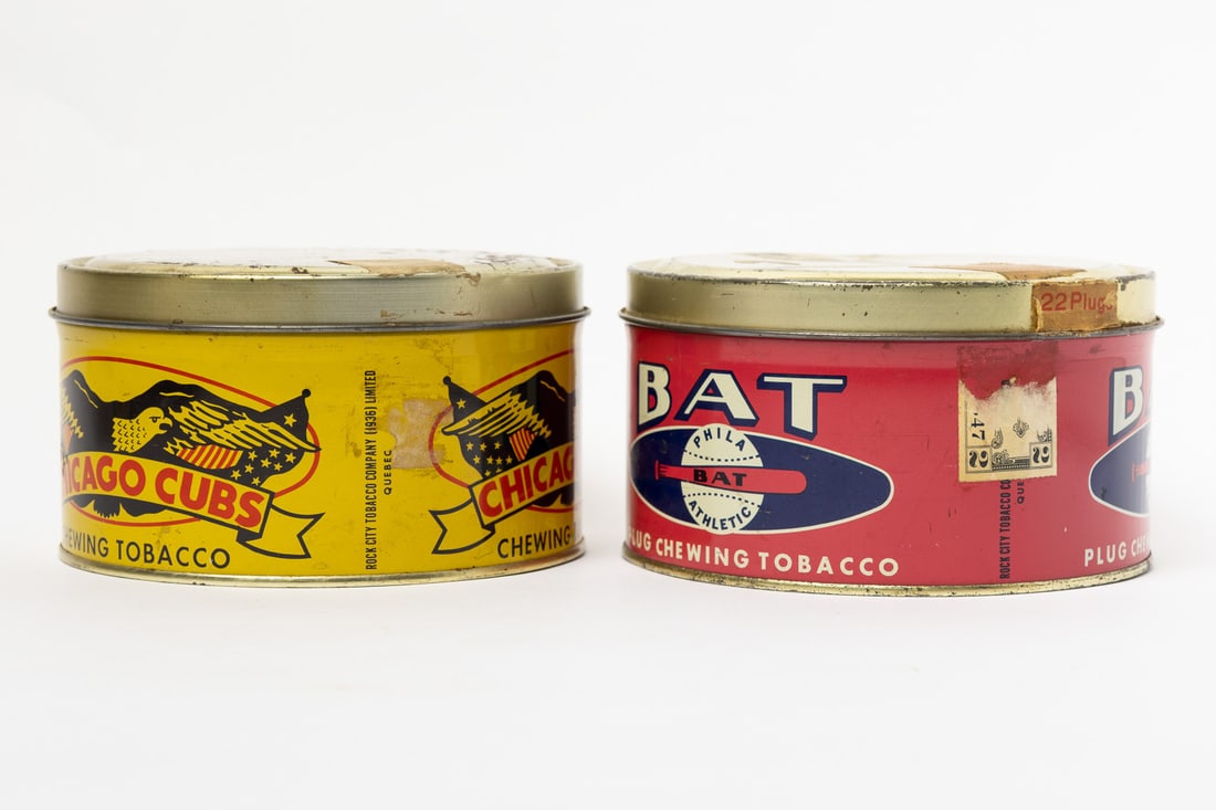 Bat and Chicago Cubs Chewing Tobacco Box and Canisters - 6