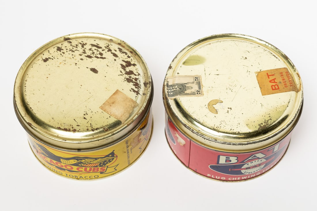 Bat and Chicago Cubs Chewing Tobacco Box and Canisters - 7