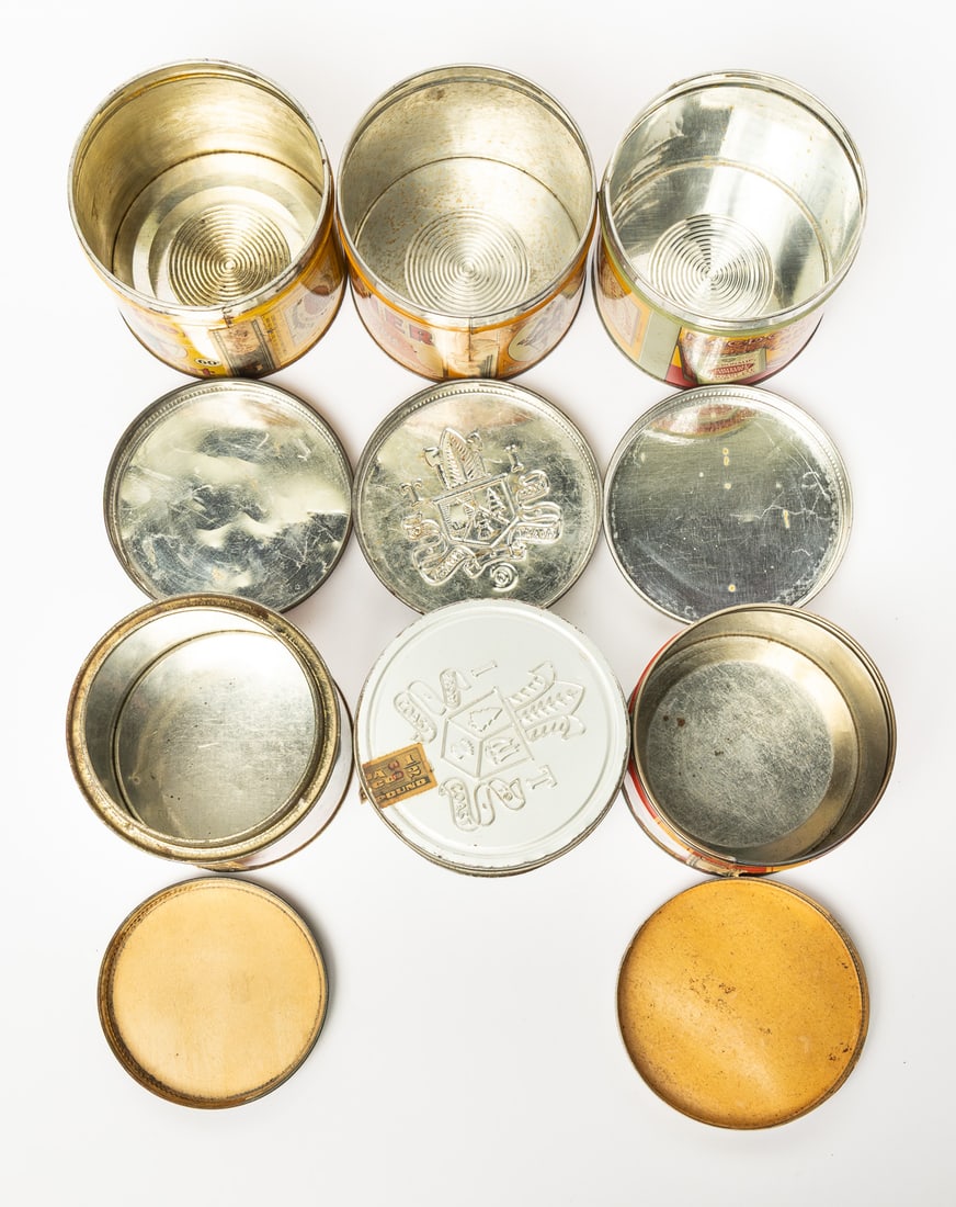 Turret, Mallard, Archer, Arm-Chair Club, Brier and MacDonalds Tobacco 1/2 LB Canisters - 8