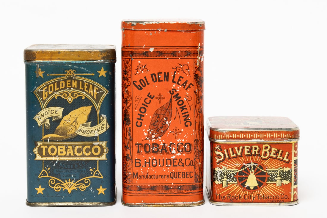 Golden Leaf, Silver Bell and Patriot Tobacco Tins and Canister - 2