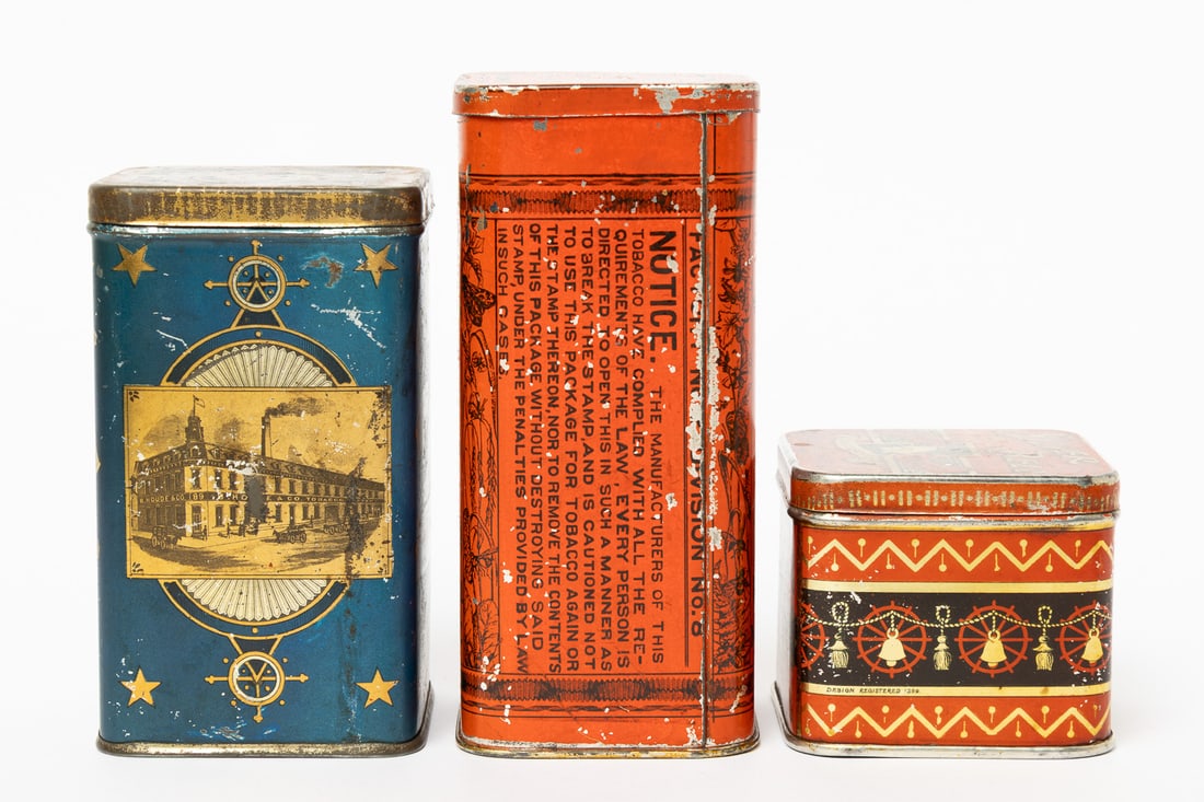 Golden Leaf, Silver Bell and Patriot Tobacco Tins and Canister - 3