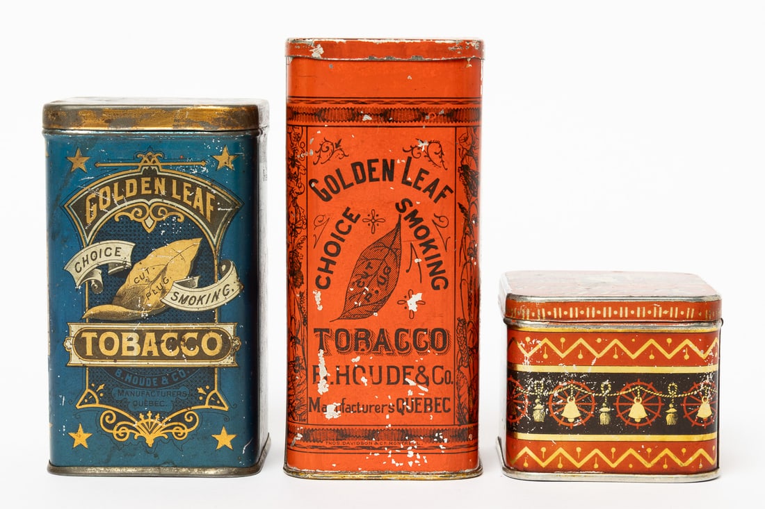 Golden Leaf, Silver Bell and Patriot Tobacco Tins and Canister - 4