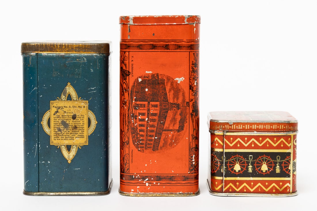 Golden Leaf, Silver Bell and Patriot Tobacco Tins and Canister - 5