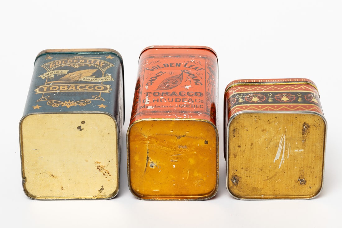 Golden Leaf, Silver Bell and Patriot Tobacco Tins and Canister - 8