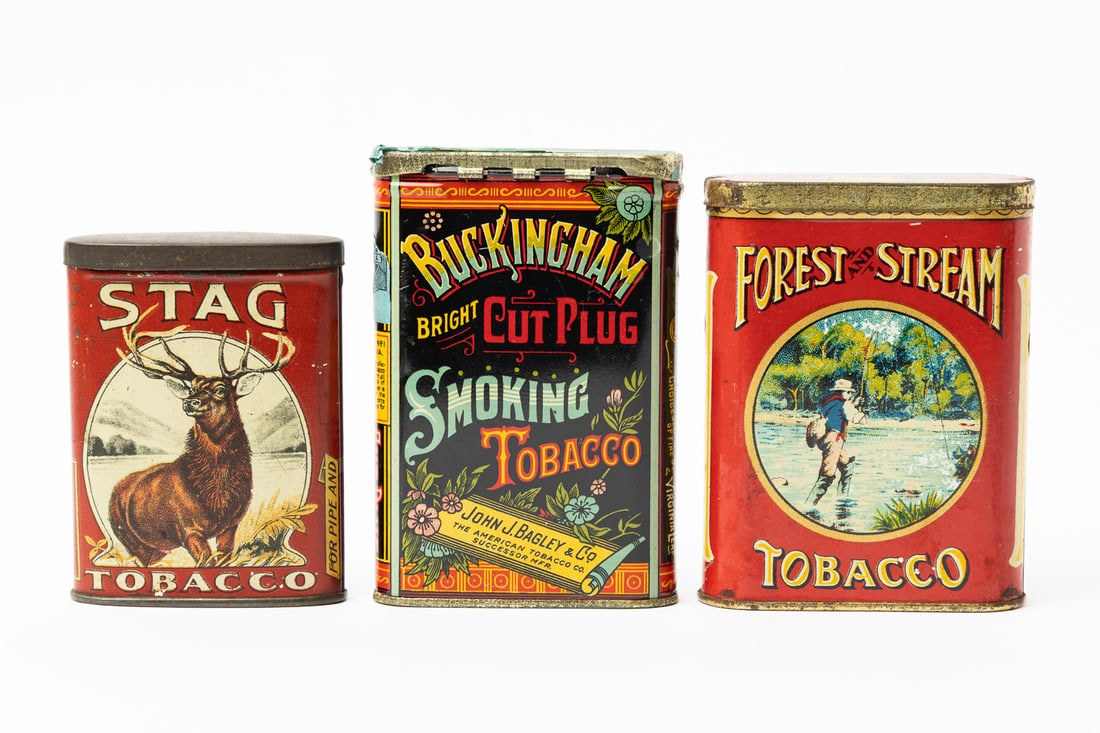Forest & Stream, Buckingham and Stag Tobacco Pocket Tins - 3
