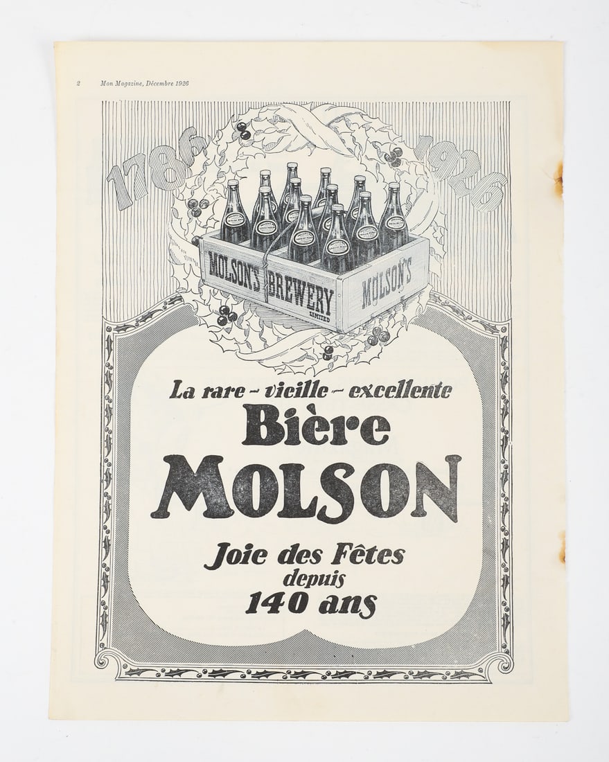 Molson's Brewery Twelve Quart Bottle Carrier and Bottles - 10