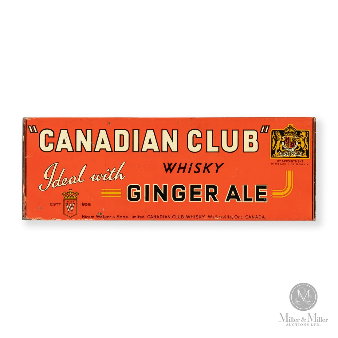 Canadian Club "Whisky Ideal With Ginger Ale" Easel Sign: American. 1910s. Lithographed cardboard. The name "Madame Burkland" was a professional branding and pattern system. During the Edwardian era (1901-1914), it was common for prominent dressmakers and