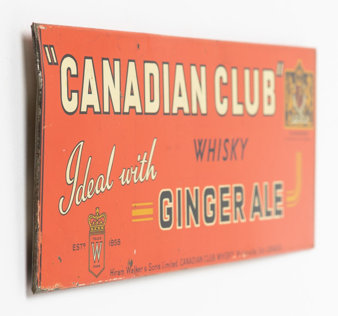 Canadian Club "Whisky Ideal With Ginger Ale" Easel Sign - 3