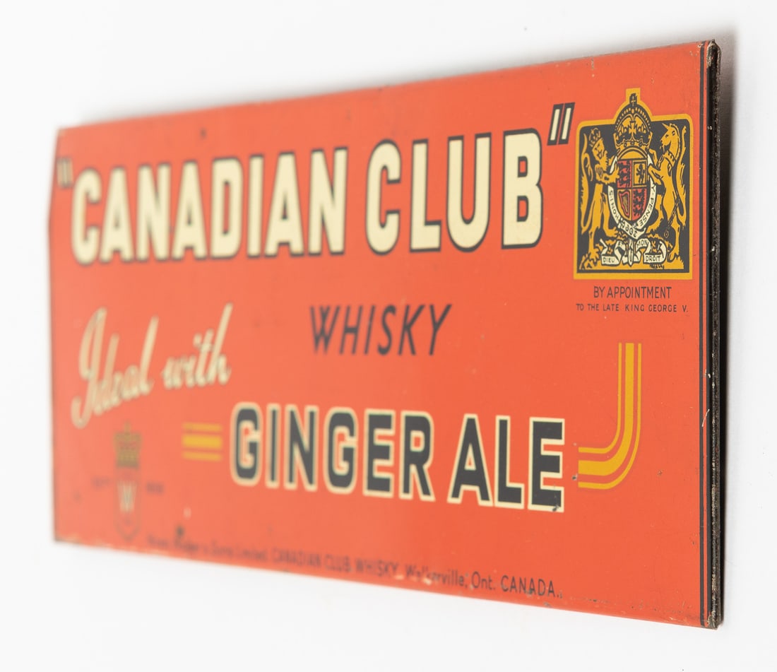Canadian Club "Whisky Ideal With Ginger Ale" Easel Sign - 4