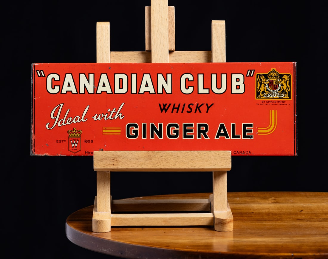 Canadian Club "Whisky Ideal With Ginger Ale" Easel Sign - 6
