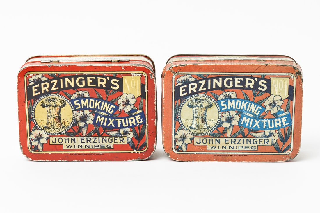 Erzinger's 1/4 Lb No. 1 and 1 Lb No. 2 Tobacco Tins - 8