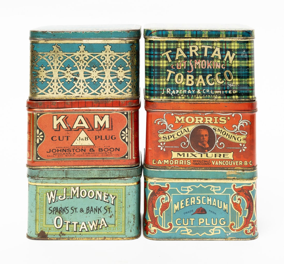 Tartin, Paradise, Mooney's, Meerschaum, Morris' and Kam Tobacco Boxes - 3