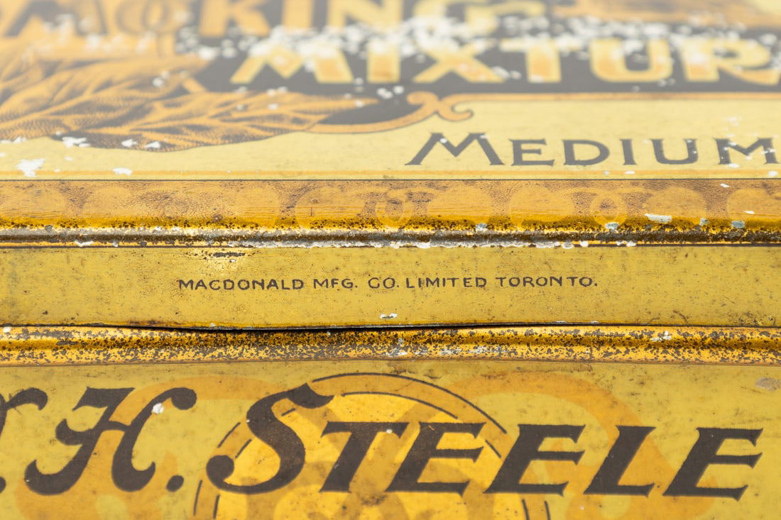 Steele's, Hickey's, Hyman's, Queen City, Gold Bell, Solace, Quesnel and Horse-Shoe Tobacco Tins - 19