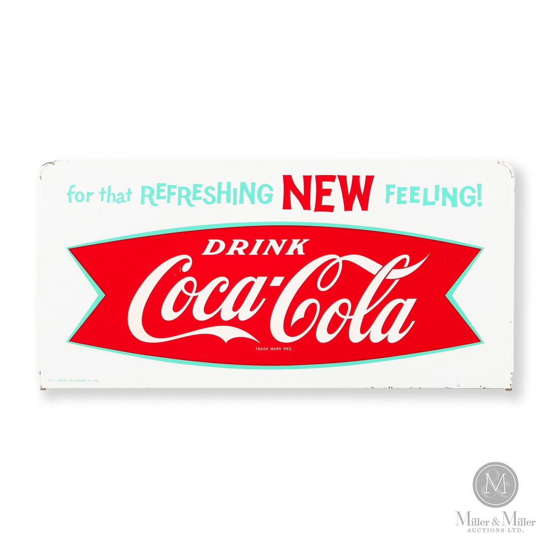 Coca-Cola "Fishtail" Store Rack Topper Sign (1 of 6)