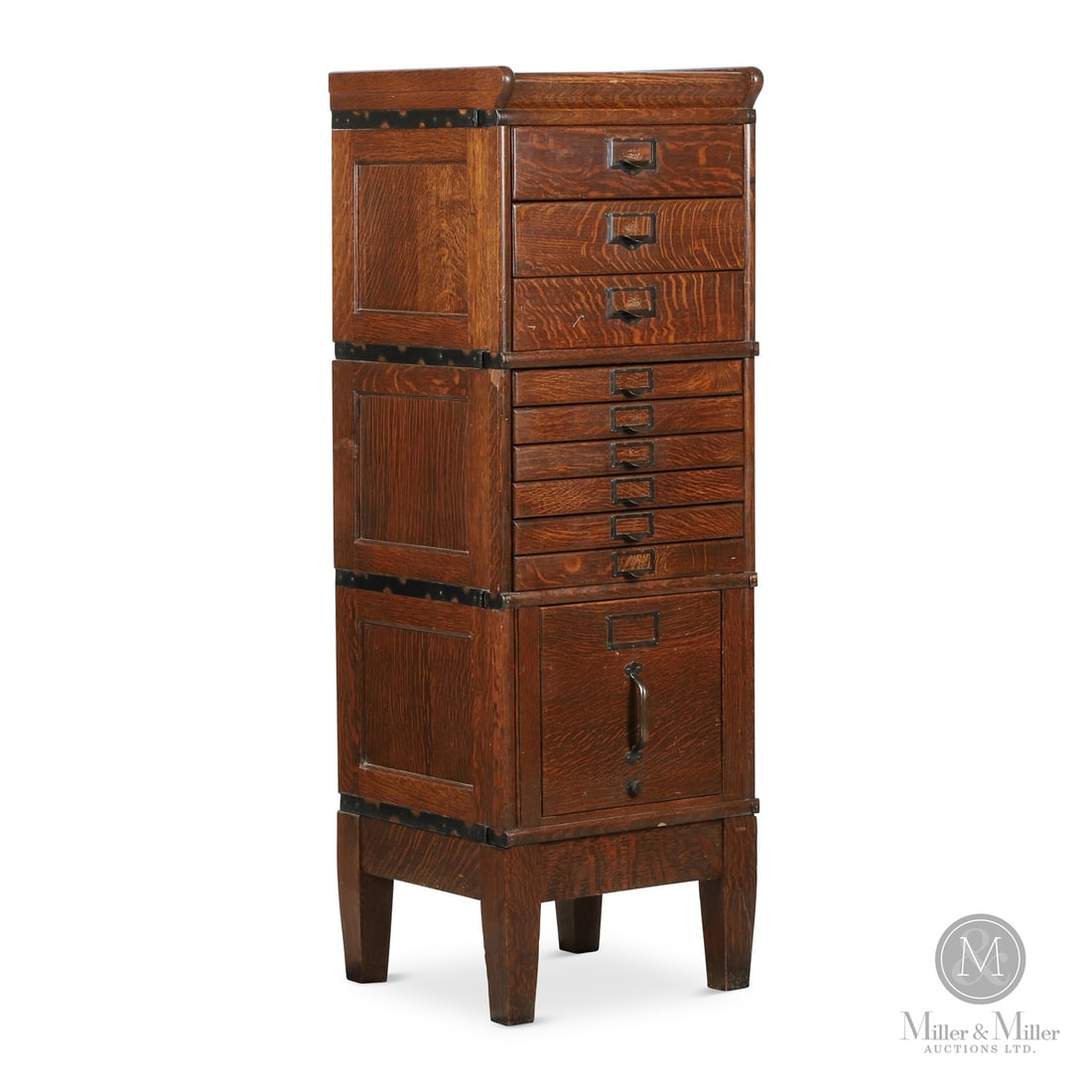 Oak Stacking Office Filing Cabinet (1 of 7)