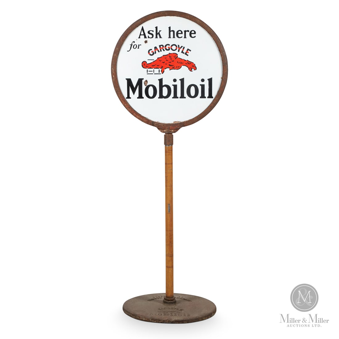 Mobiloil Gargoyle Motor Oil Lollipop Curb Sign (1 of 8)