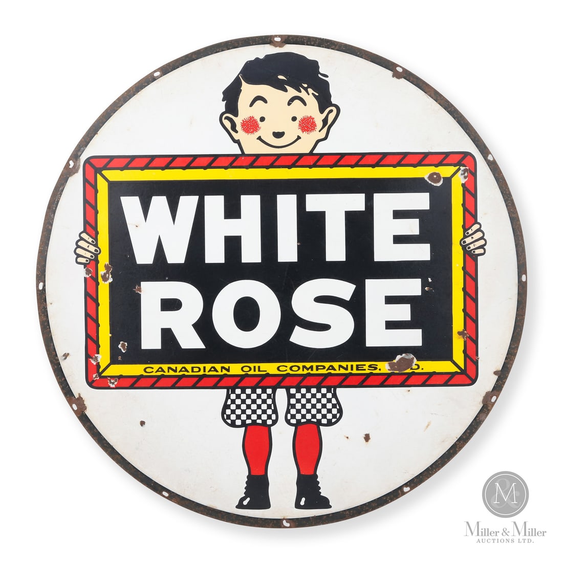 White Rose Gasoline Service Station "Slate Boy" 4' Dealer Sign (1 of 12)