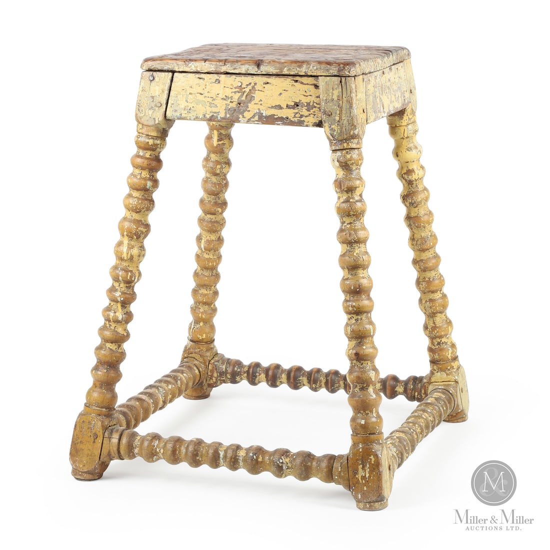 Turned Yellow Stool (1 of 7)