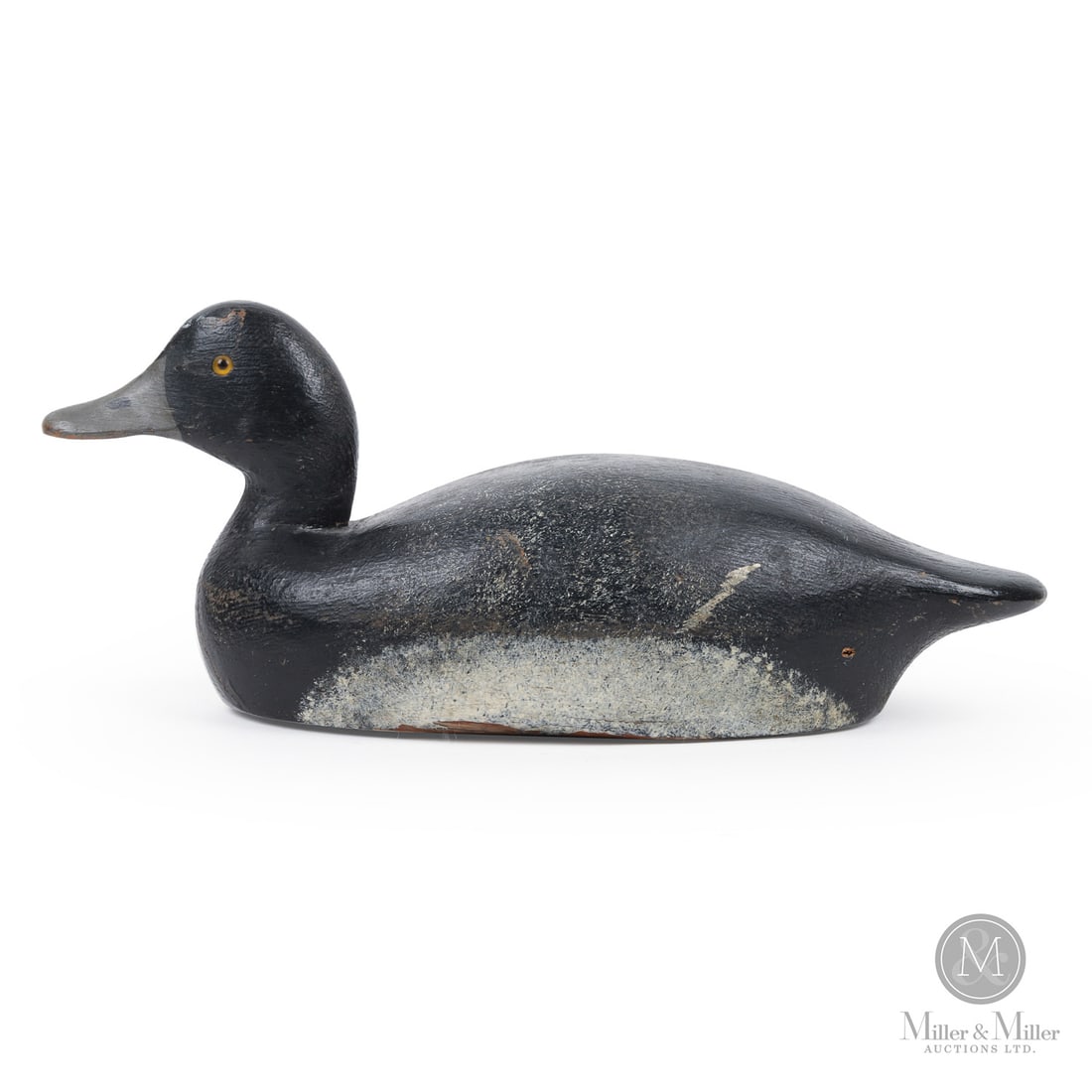 Alain de Lotbiniere MacDonald (1886-1961) Montreal Quebec Bluebill Decoy: Montreal, Quebec. Second quarter 20th century. Painted wood. 5.75" x 14" x 5.5. From the Late Miller Carmichael Collection. Montreal, Quebec. Second quarter 20th century.