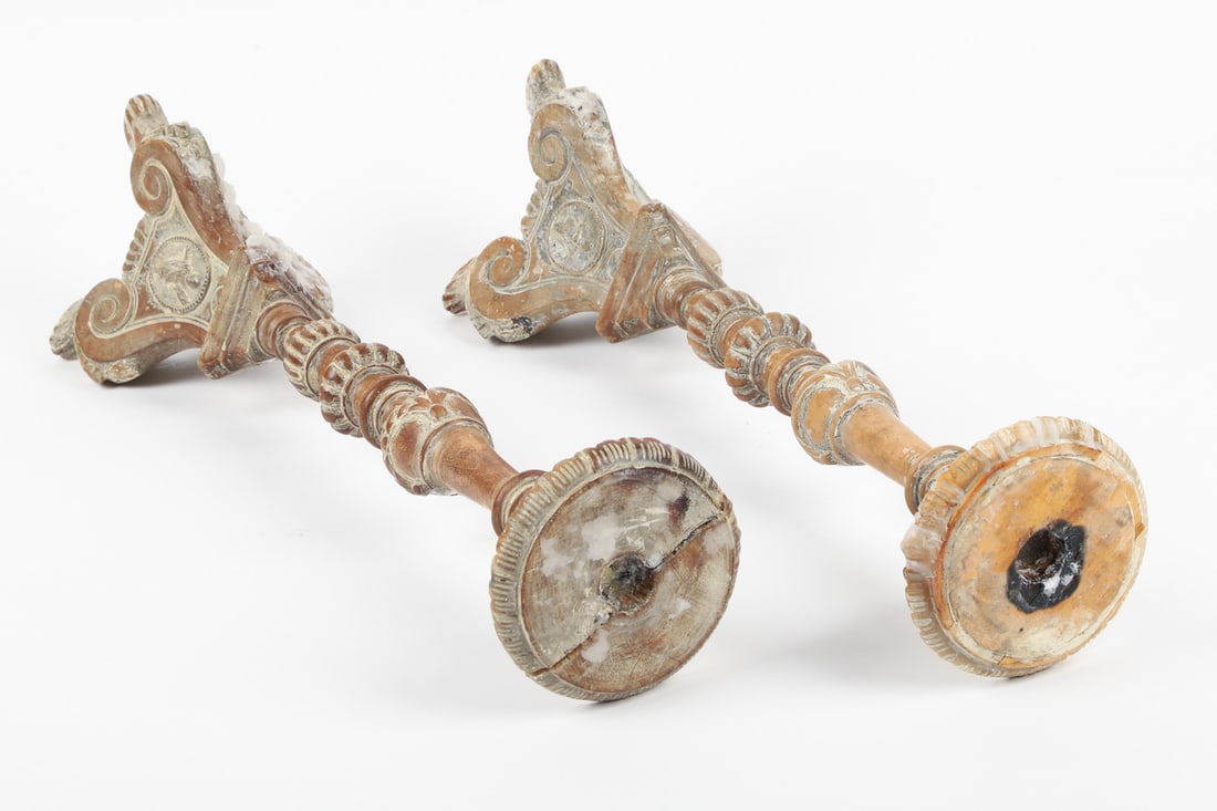 Carved Quebec Candlesticks - 5