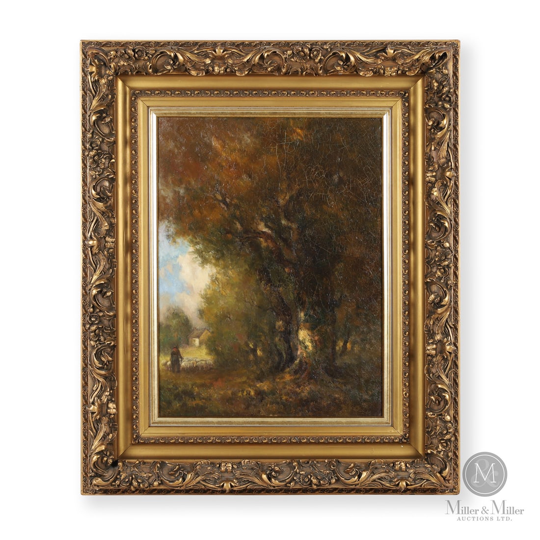 Carl Henry Ahrens (1862–1936) Oil on Canvas: Canada. c. 1900. Oil on Canvas. Signed, "Carl Ahrens" lower left. Painting: 24" x 18". Framed: 36" x 29.75" x 5.25". From the Late Miller Carmichael Collection. Canada. c. 1900. Signed, "Carl Ahrens"