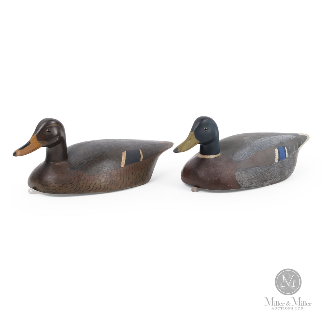 Ontario Oversized Mallard Drake & Hen Decoys Attributed to Billy Ellis (1865-1963) Whitby Ontario (1 of 13)