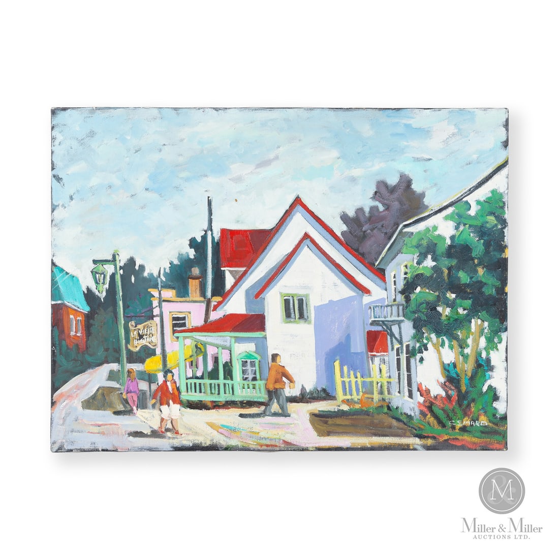 Claude Simard (1947-2005) Oil on Canvas: Canada. c. 1997. Oil on Canvas. Signed, "C SIMARD" lower right. Titled and signed verso. 18" x 24" x 1". From the Late Miller Carmichael Collection. Canada. c. 1997. Signed, "C SIMARD" lower right.