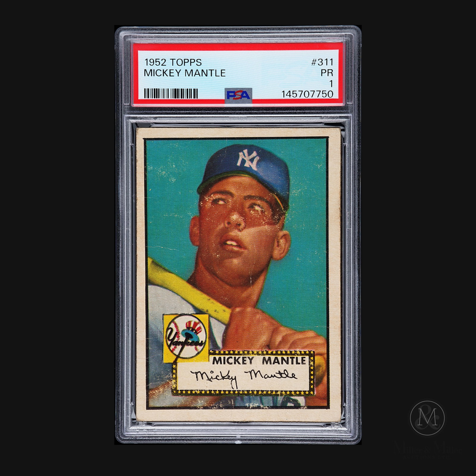 *Preview Lot* 1952 Topps #311 Mickey Mantle (PSA 1 PR): Pre-bidding begins: May 10, 2026 @6pm Live-bidding begins: May 31, 2026 @6pm