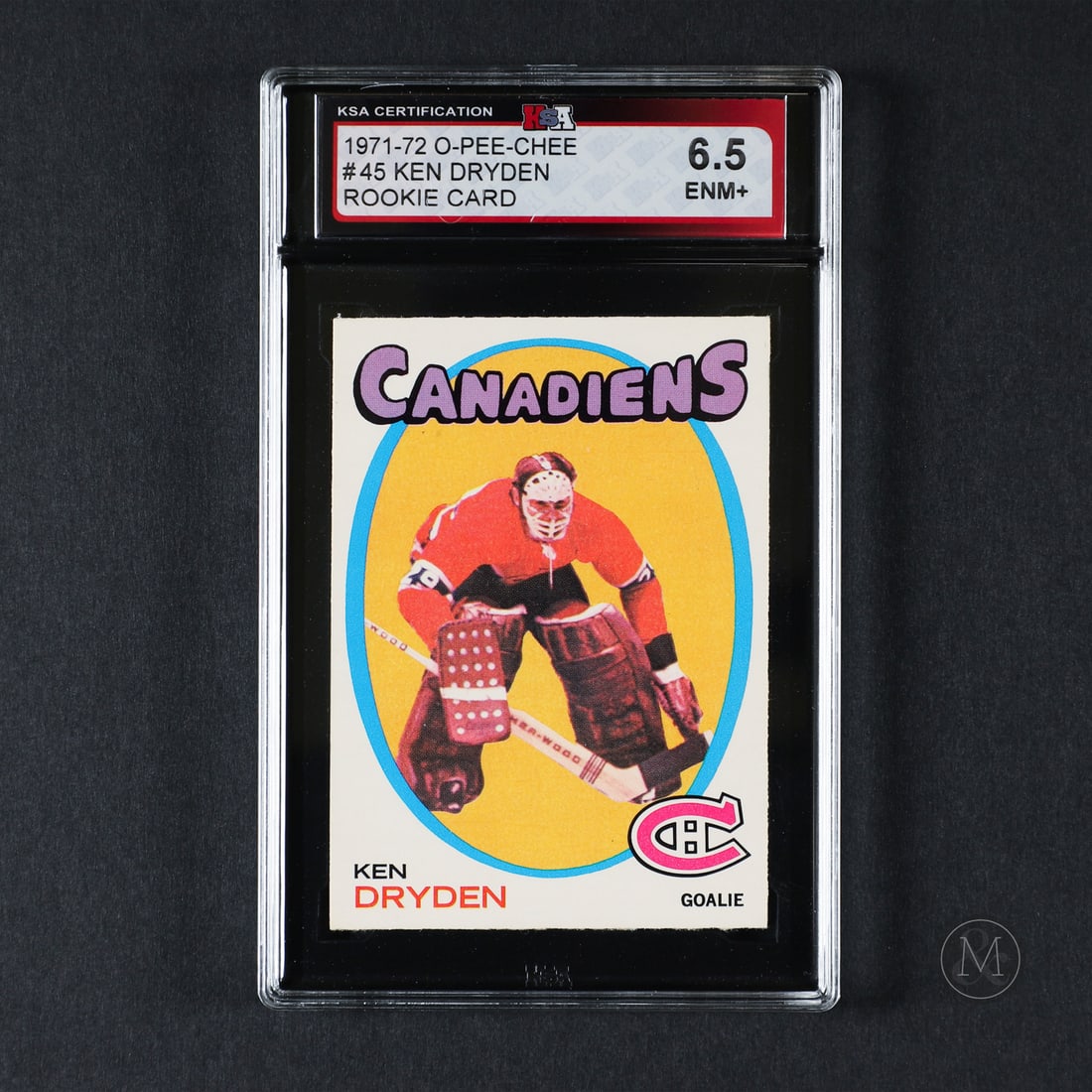1971-1972 O-Pee-Chee #45 Ken Dryden (KSA 6.5 EX-NM+): Offered here is Ken Dryden's 1971-1972 O-Pee-Chee rookie card, recently graded by KSA. Ken Dryden was one of the NHL’s most efficient and statistically dominant goaltenders, despite playing only