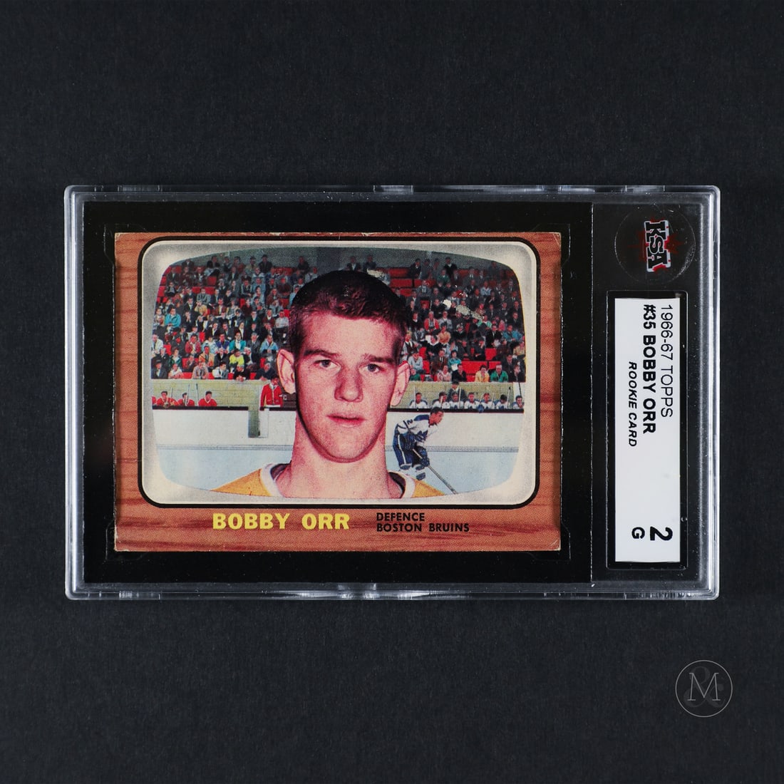 1966-1967 Topps #35 Bobby Orr (KSA 2 G): A card that speaks for itself and represents one of the most iconic images in the world of card collecting is the 1966 Topps #35 Bobby Orr rookie card. Bobby Orr is widely regarded as one of the great