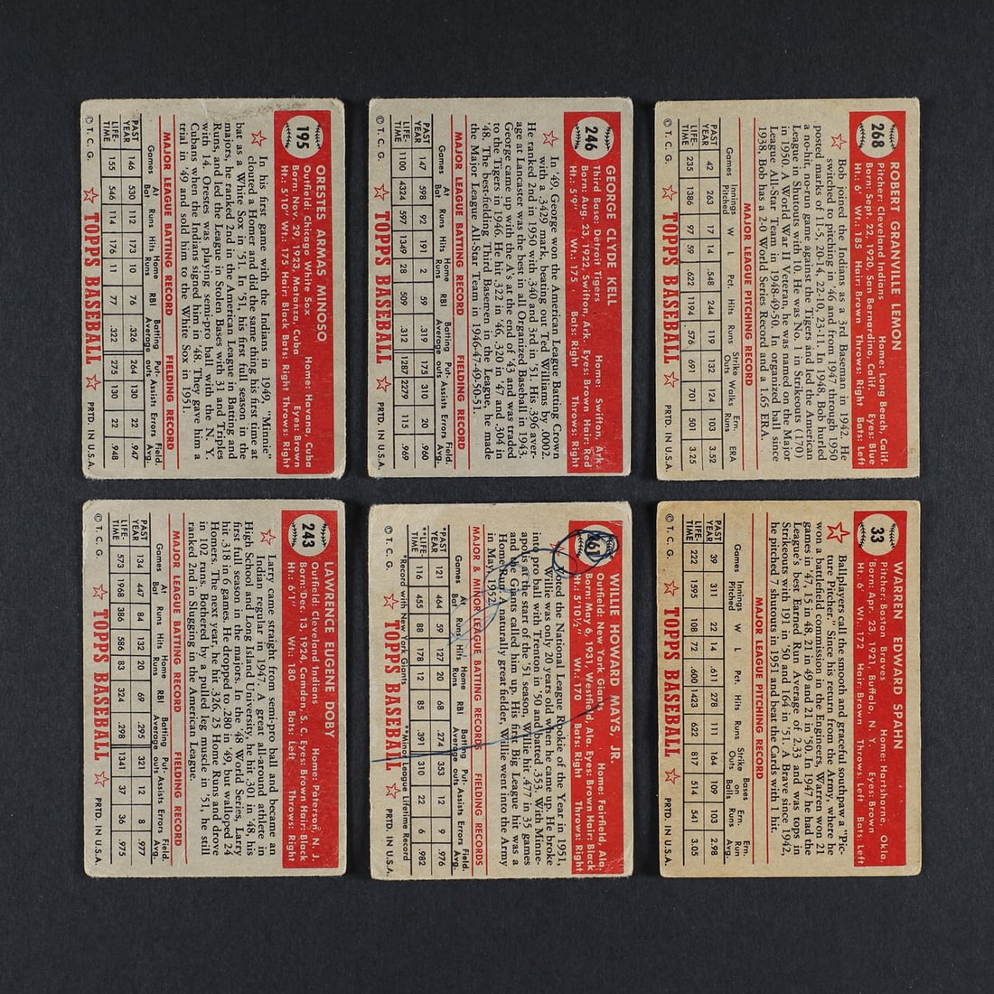 1952 Topps Lower Series w/ Mays (114) - 2
