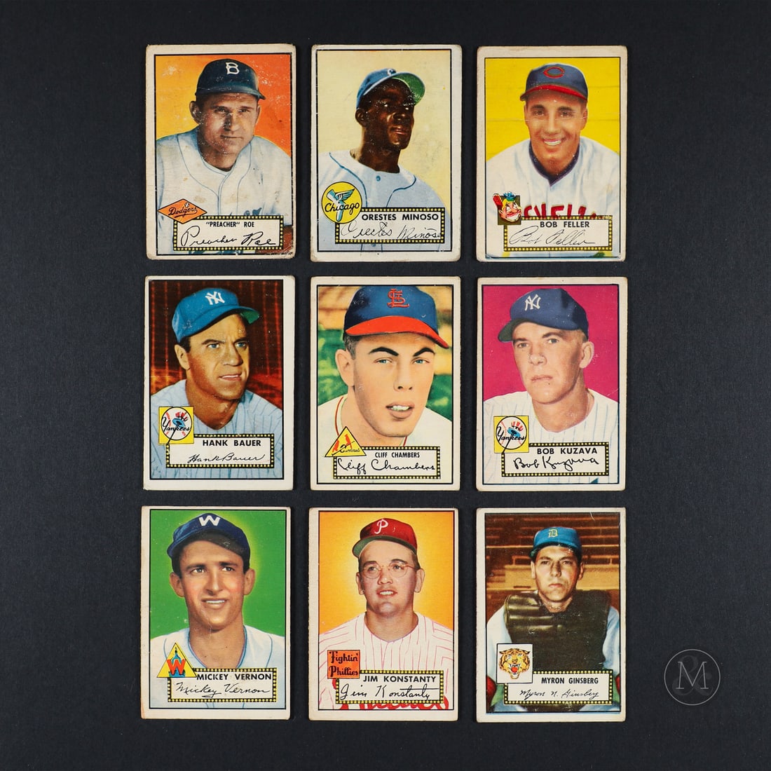 1952 Topps Low Number Grouping (60): The group of 60 cards offered in this 1952 Topps group all reside with card numbers under #311 and include Hall of Fame inductees Bob Feller and Orestes Minoso. The full list of cards included in the 