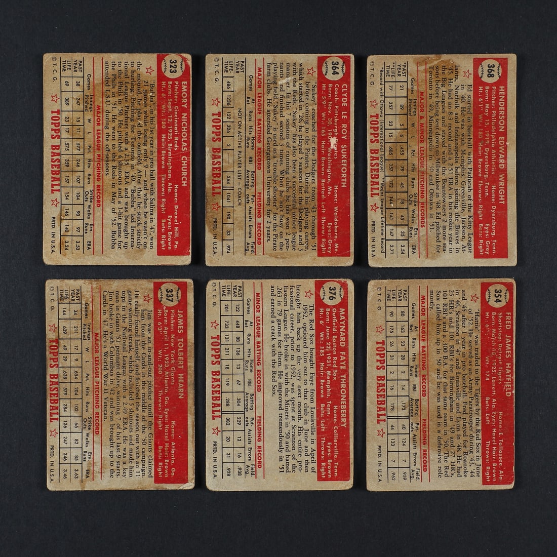 1952 Topps High Number Grouping (19) - 6