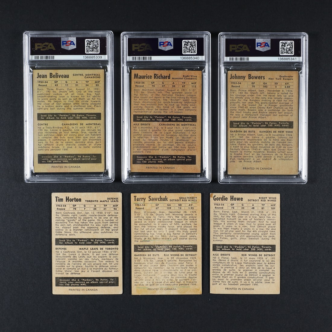 1954-1955 Parkhurst Complete Set (100/100) - 2