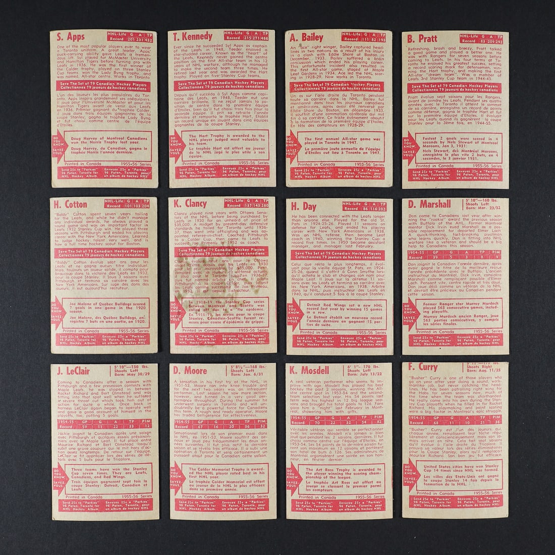 1955 Parkhurst Partial Set (77/79) - 11