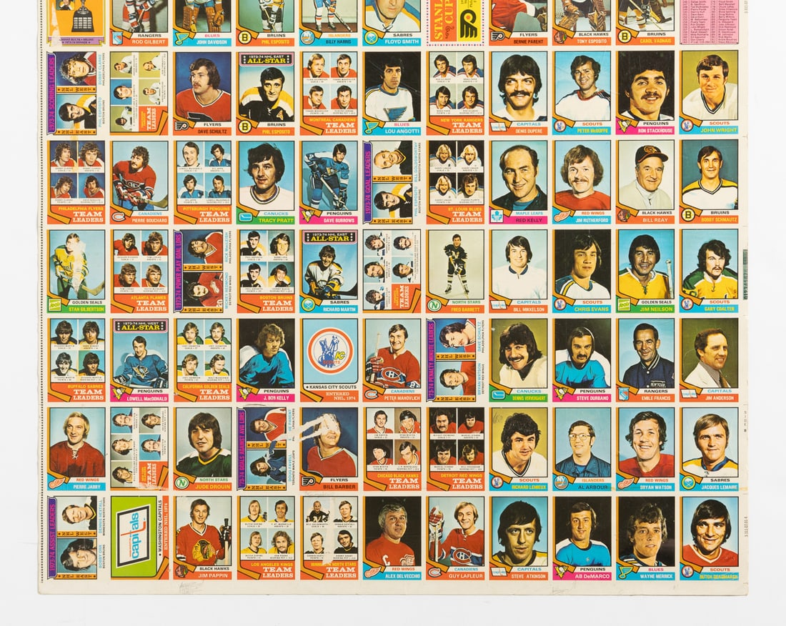 1974-1975 O-Pee-Chee Uncut Sheet Pair - 8